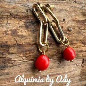 CORAL GOLD EARRINGS
